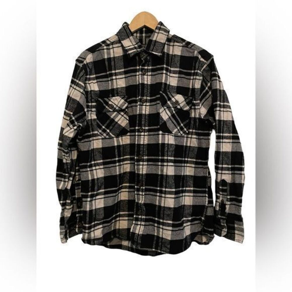 JACHS | large black white plaid heritage flannel